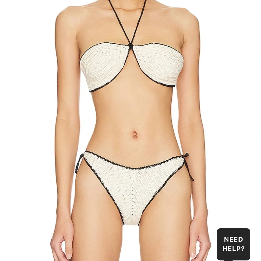NWOT Free People Solid & Striped Azalea Bikini Set - Top & Bottom Sz Small Z573_4